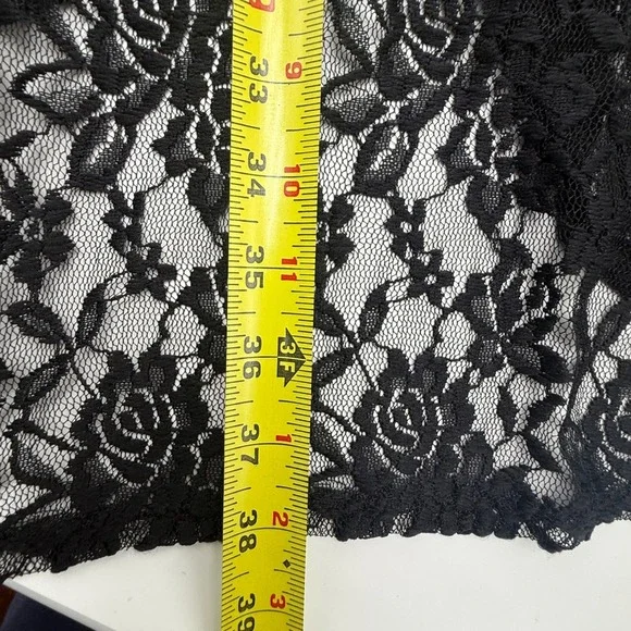 Double Take Y2K Black Floral Lace Sheer Witchy Duster Cardigan 2X Made in USA - Picture 6 of 8